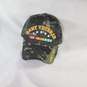 US Warriors Army Veteran Adjustable Hook & Loop Baseball Cap NWOT